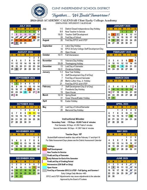 2024-2025 ACADEMIC CALENDAR